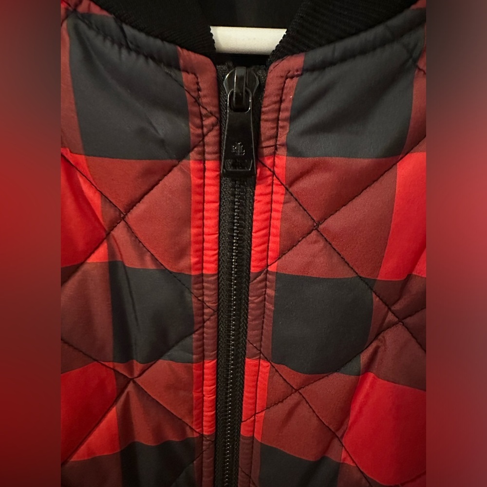 Lauren Ralph Lauren Women's Size 1X Red BlackPlaid Quilted Vest Plus Size - Picture 5 of 7
